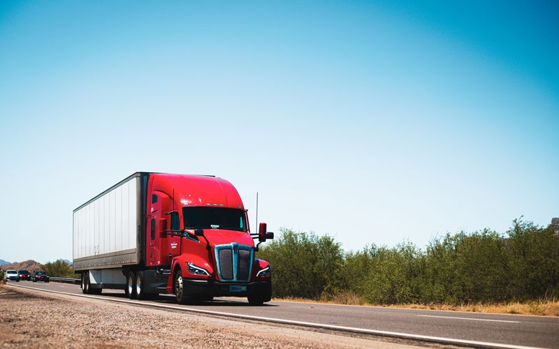 Semi truck on the highway