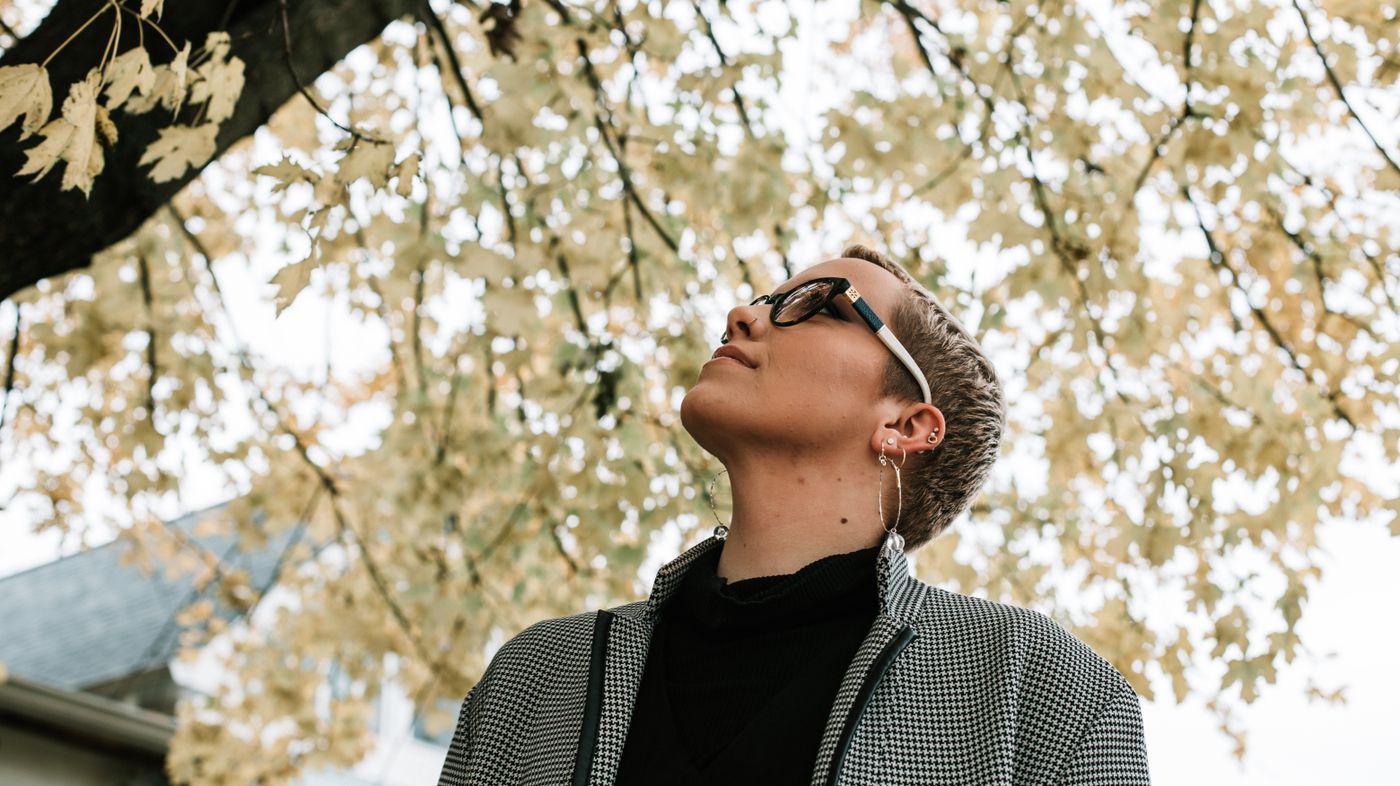 Person wearing sunglasses outdoors