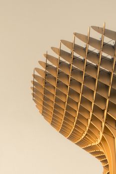 Close-up of the Metropol Parasol in Seville, showcasing its modern architectural design.
