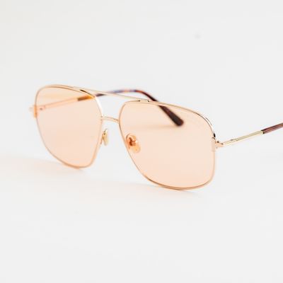 Gold Aviator Sunglasses Tinted Lens