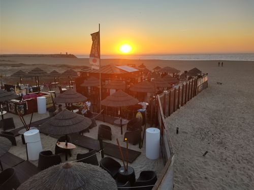 Free  from the sunset on Fátima beach Stock Photo