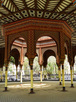 Stunning Neo-Mudéjar style Morisco kiosk, a must-see landmark in Mexico City.