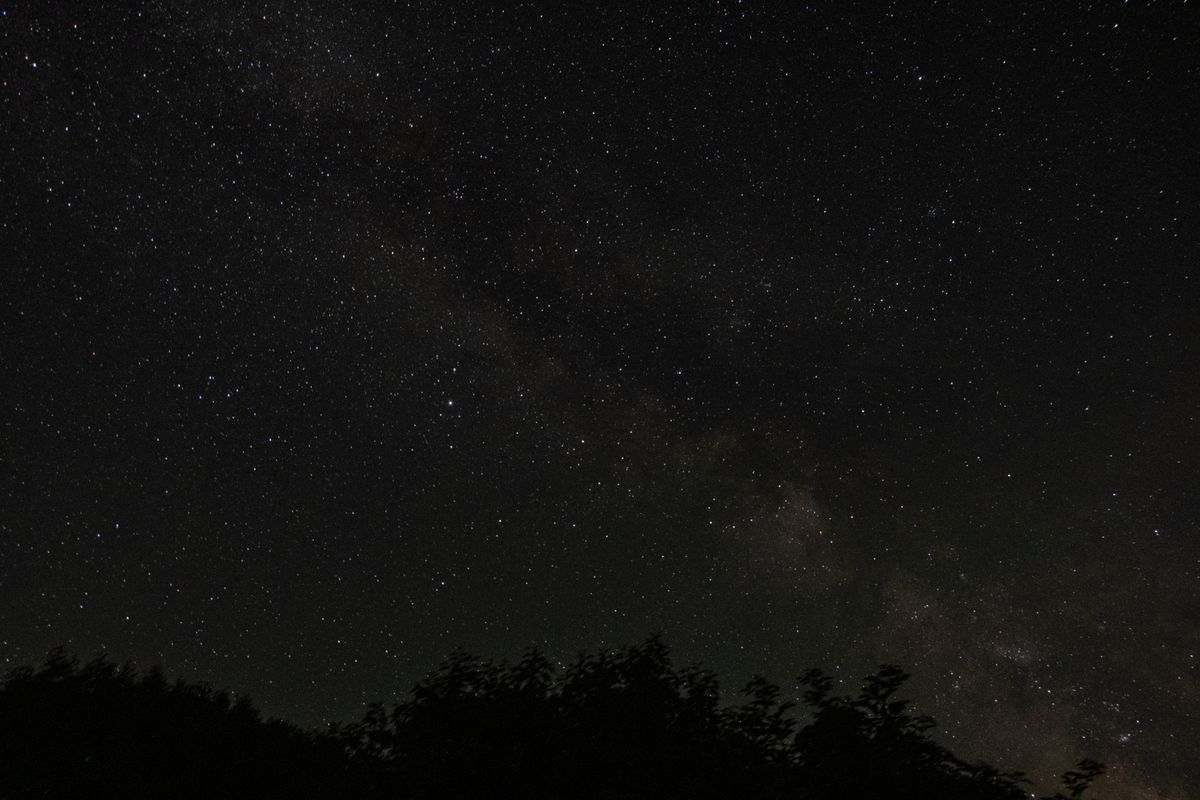 Un ciel nocturne sombre et immense, empli d'innombrables étoiles et de la voie lactée