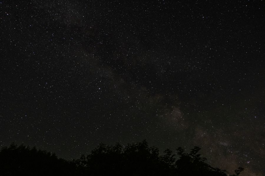 A dark and expansive night sky filled with countless stars and the Milky Way galaxy