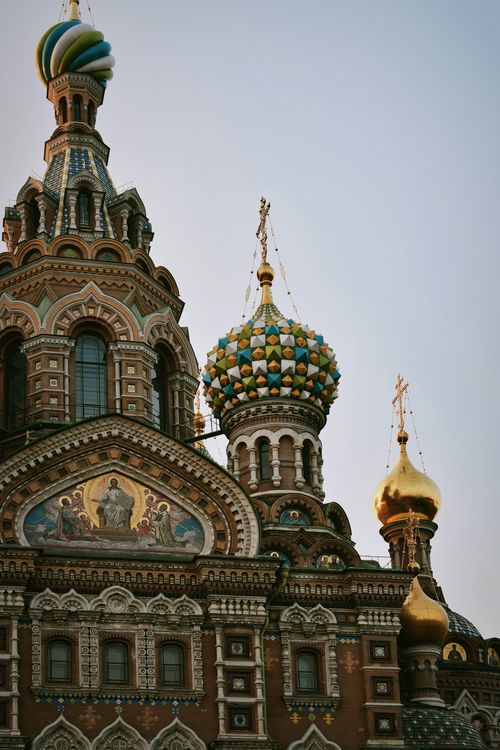 Free Stunning view of Church of the Savior on Blood's intricate domes in Saint Petersburg, Russia. Stock Photo