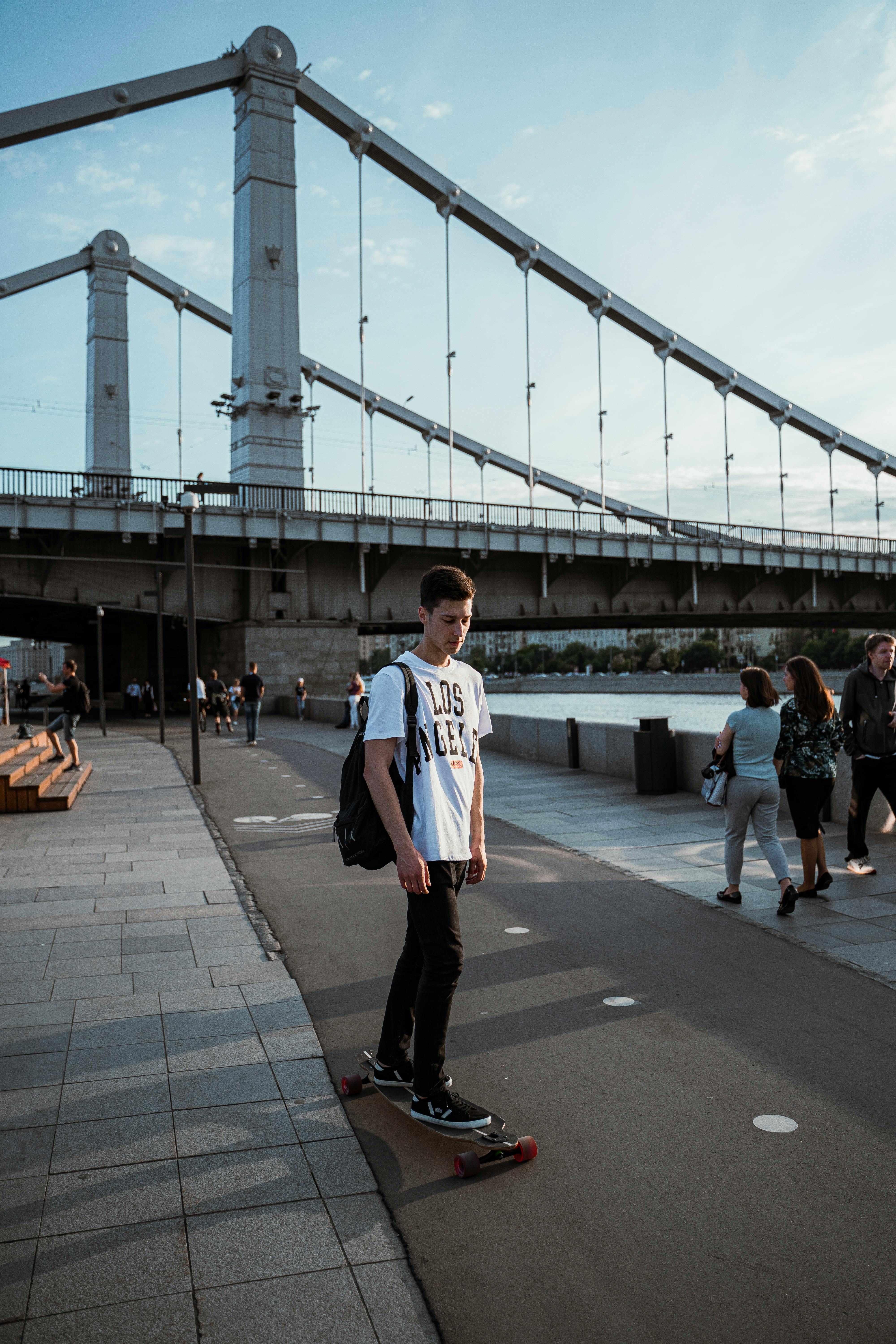 man standing on skateboard