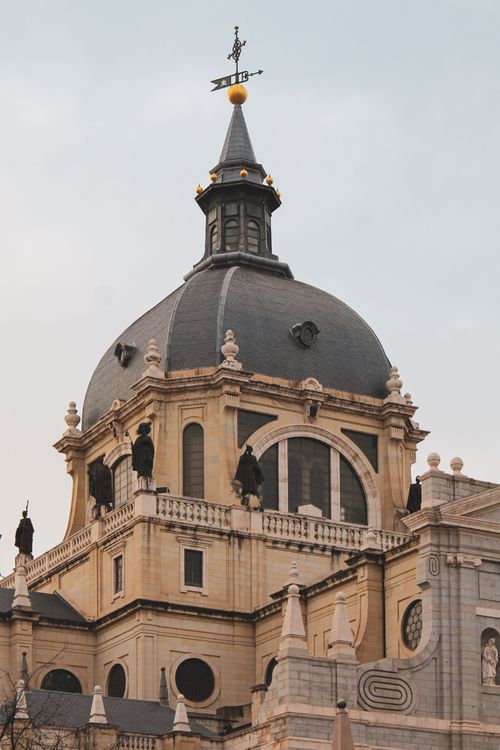 Free Detailed view of La Almudena Cathedral's dome in Madrid, showcasing its architectural beauty. Stock Photo