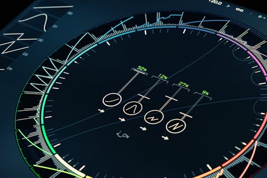 Sleek futuristic digital interface showcasing technology and precision with vibrant design elements.