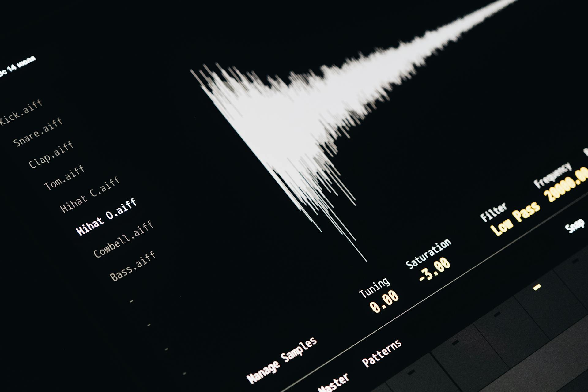 A computer screen showing a waveform of sound