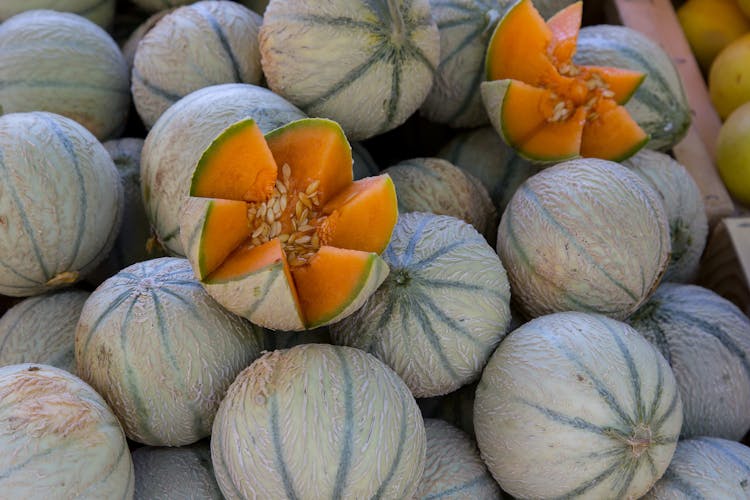 Close-Up Shot Of Melons