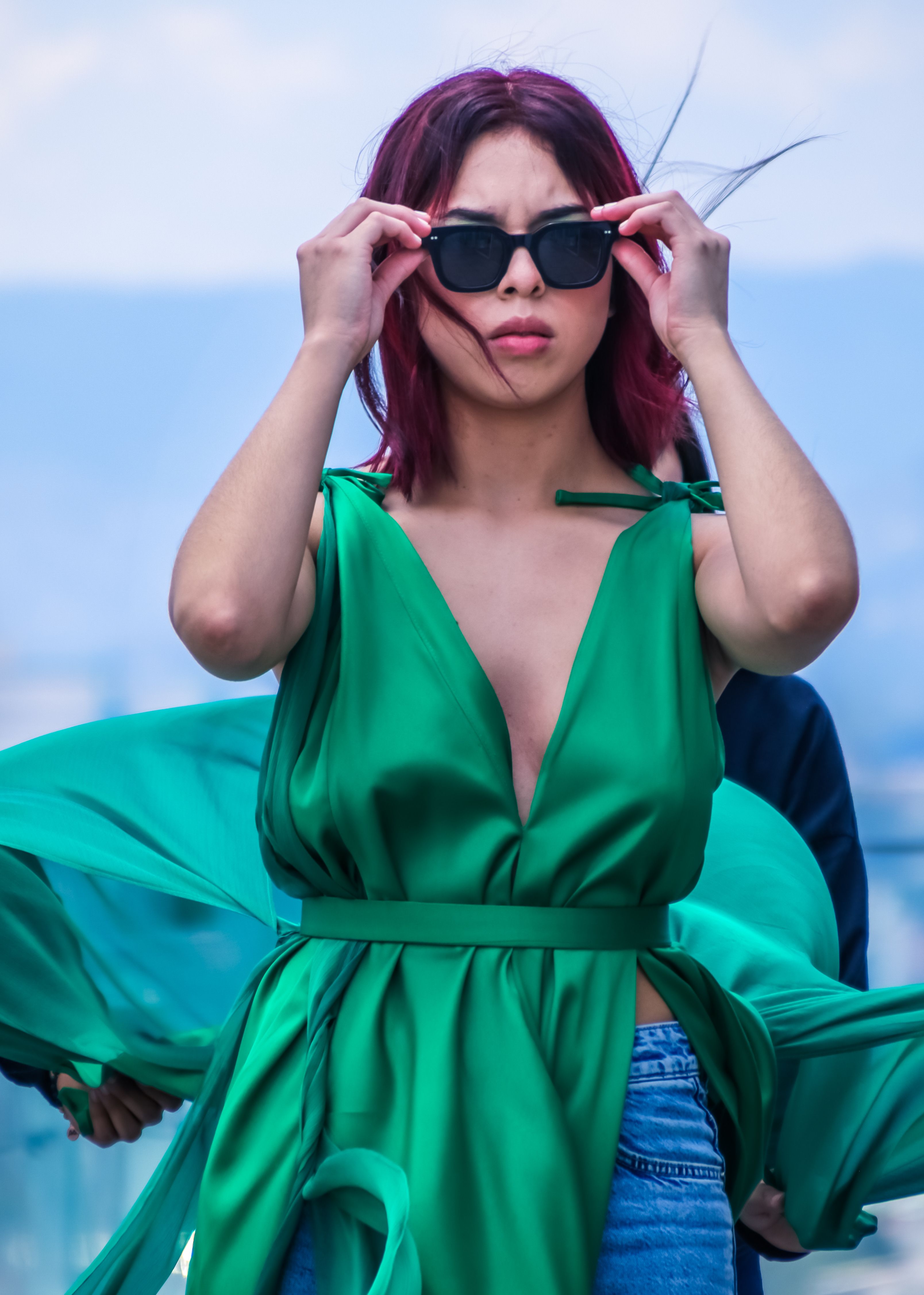 Woman in Green Dress and Sunglasses · Free Stock Photo