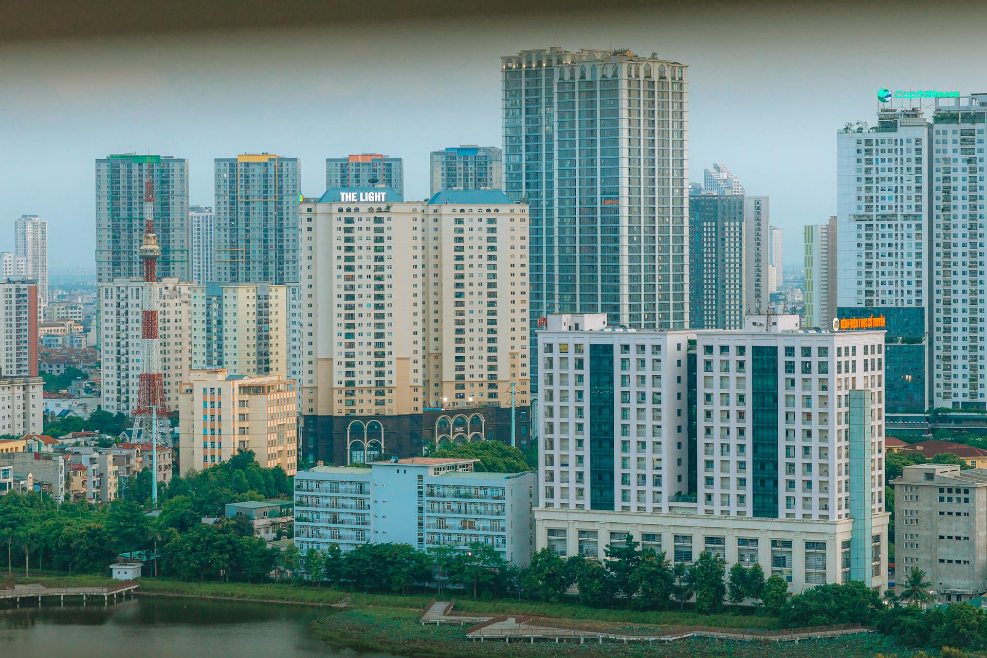 View of High Rise Apartment Buildings in a City