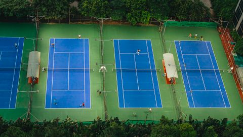 An outside court is a different thing to watch than a show court