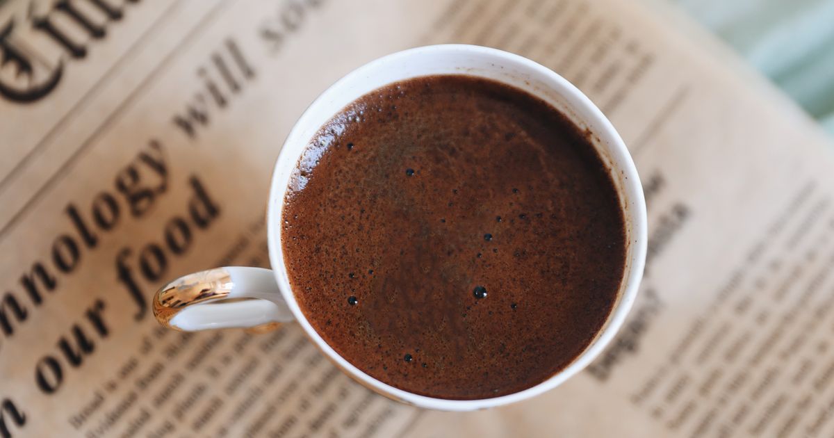 Coffee on a newspaper