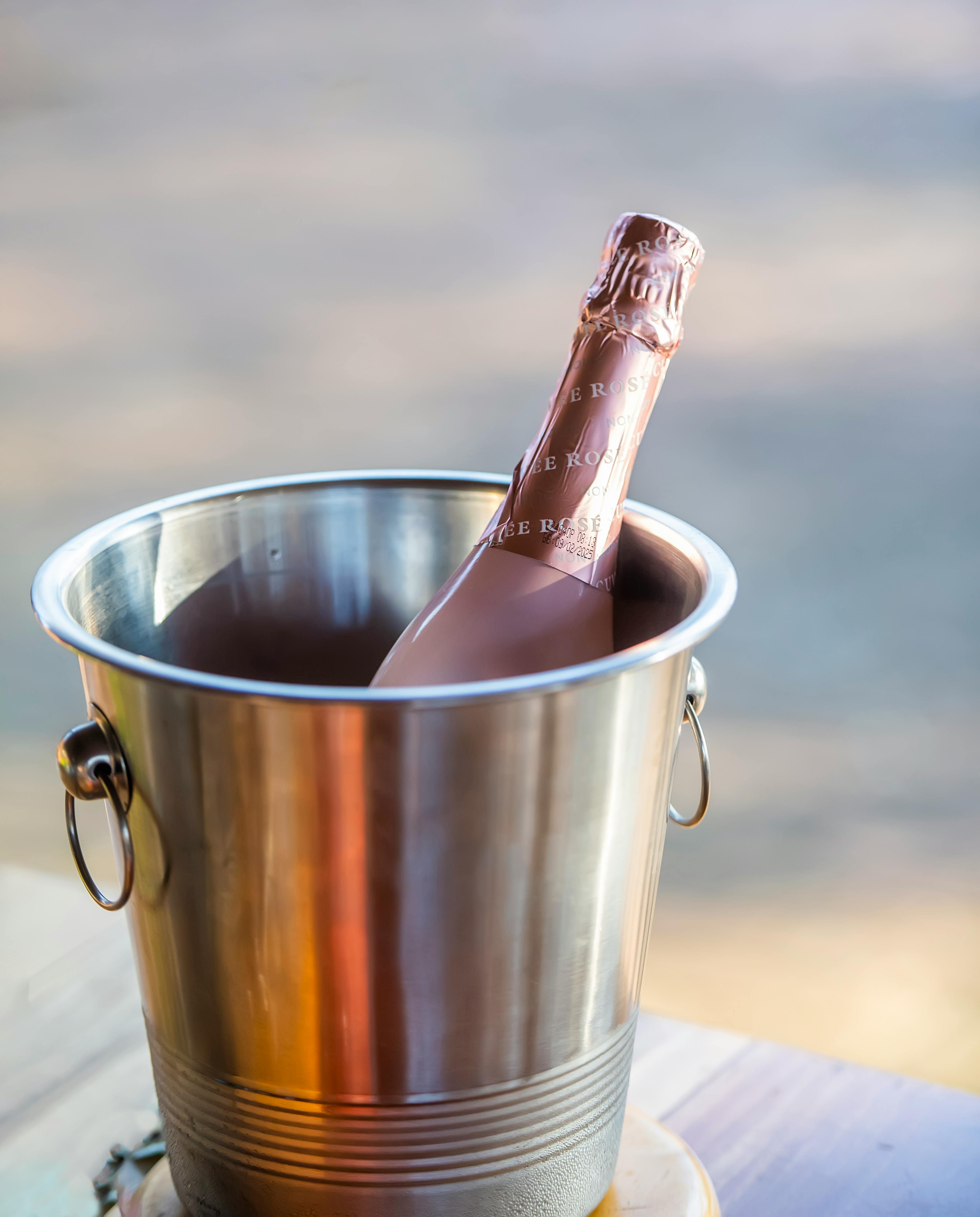 champagne bottle in bucket