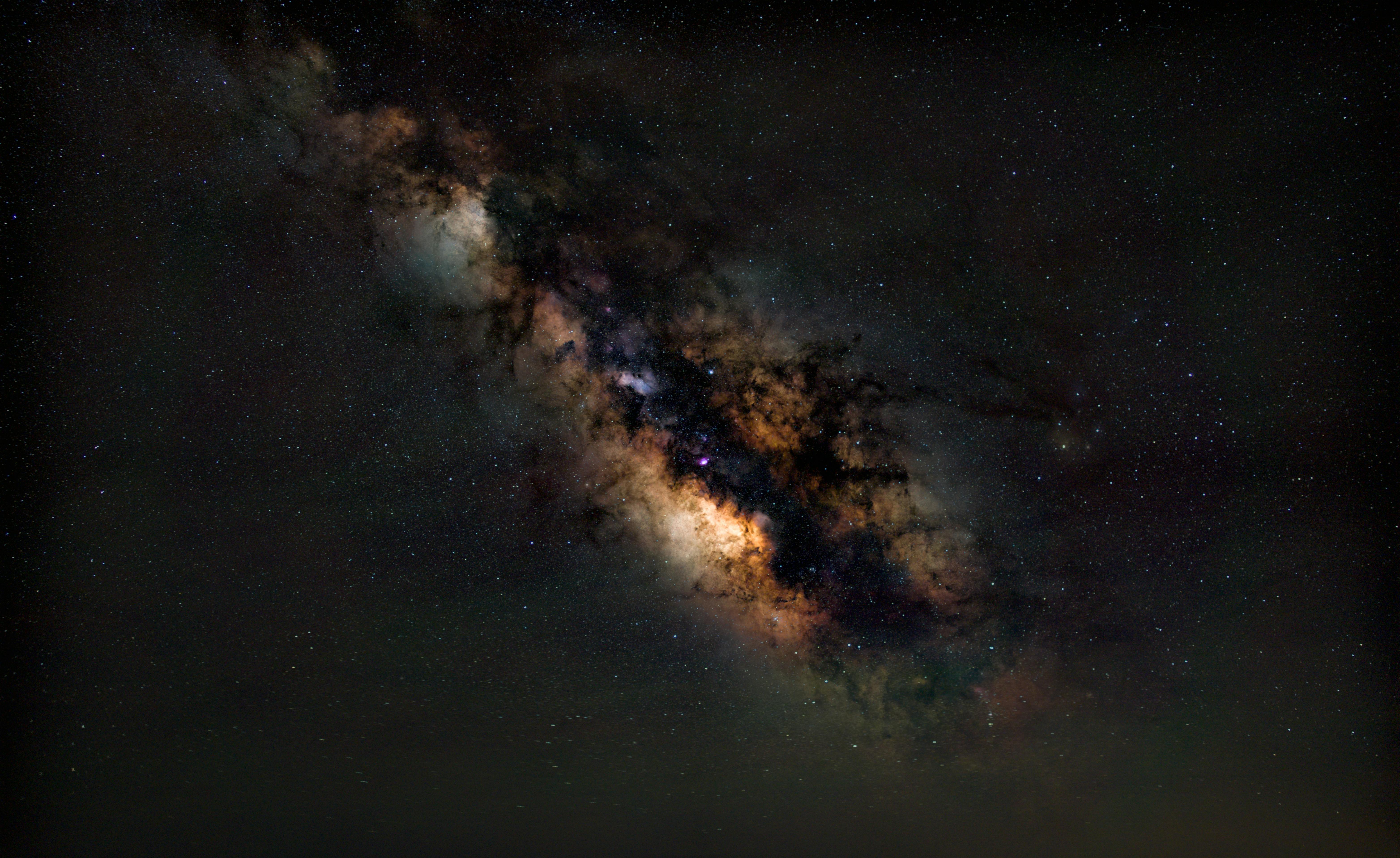 milky way in the starry night sky