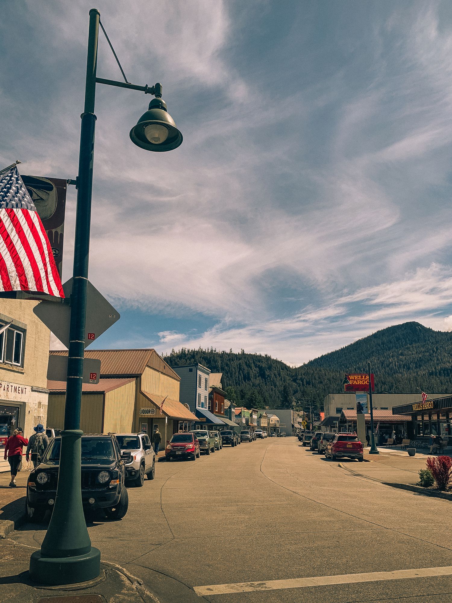 Small town street in the United States