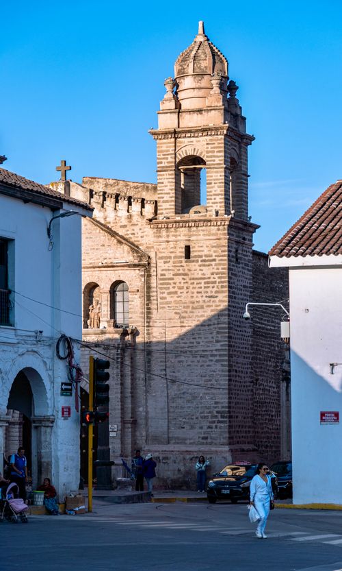 Free Explore the charming Gothic architecture of a historic church in Ayacucho, Peru, under clear daylight. Stock Photo