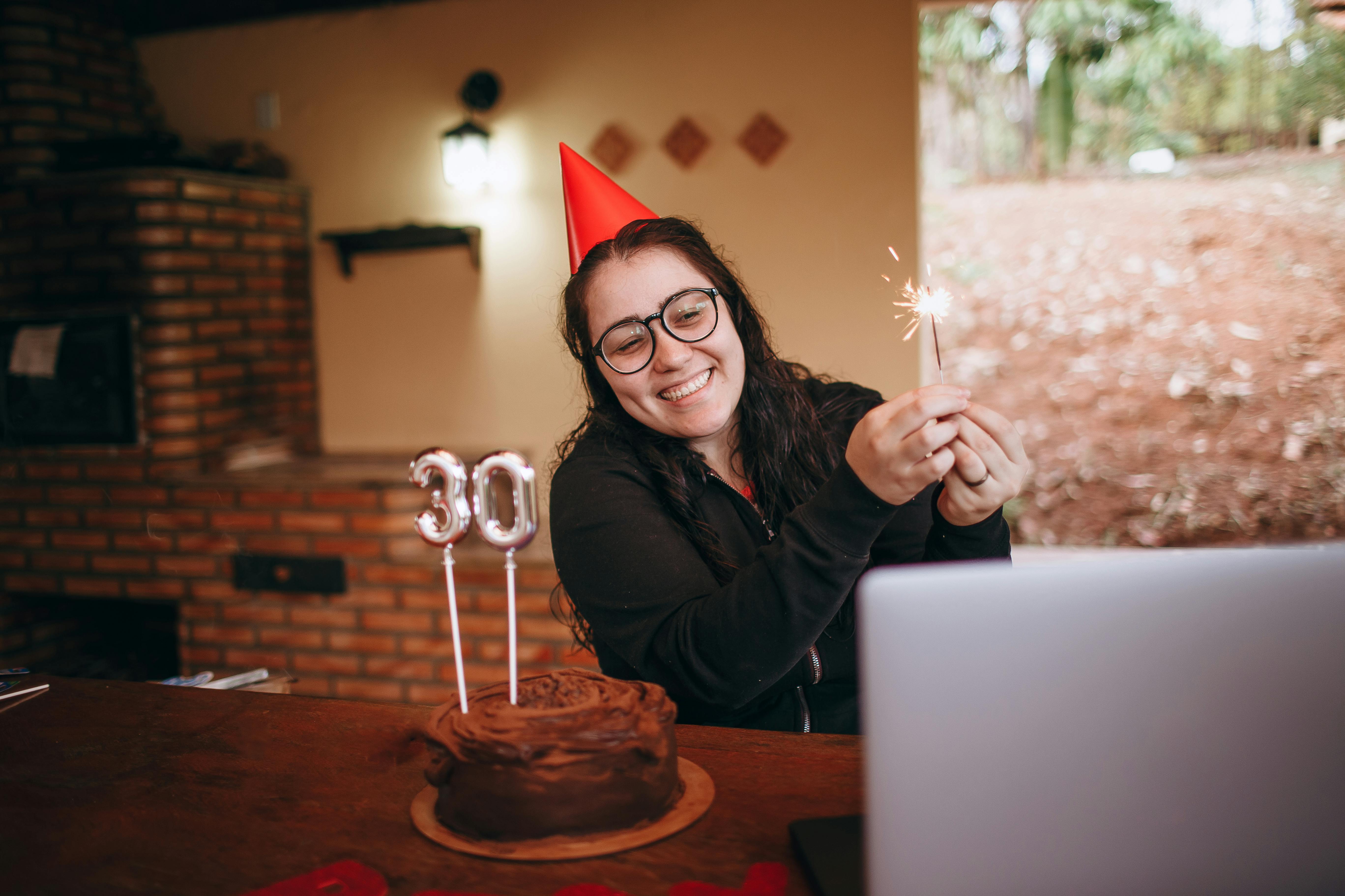 woman celebrating her