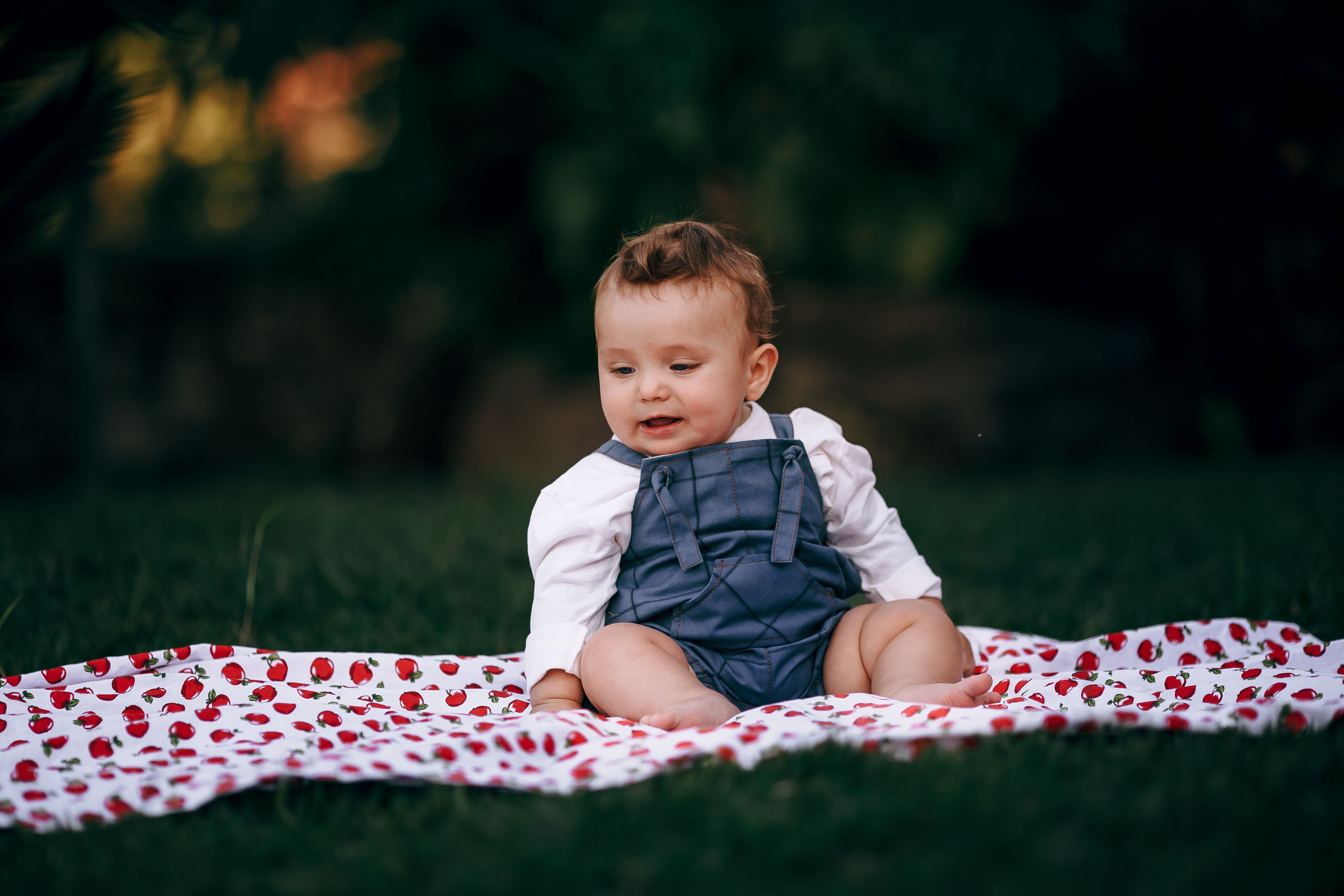 baby talking playing outdoor nature