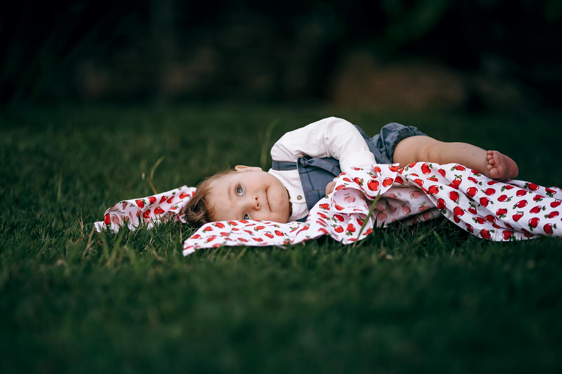 Baby Boy Lying on a Blanket