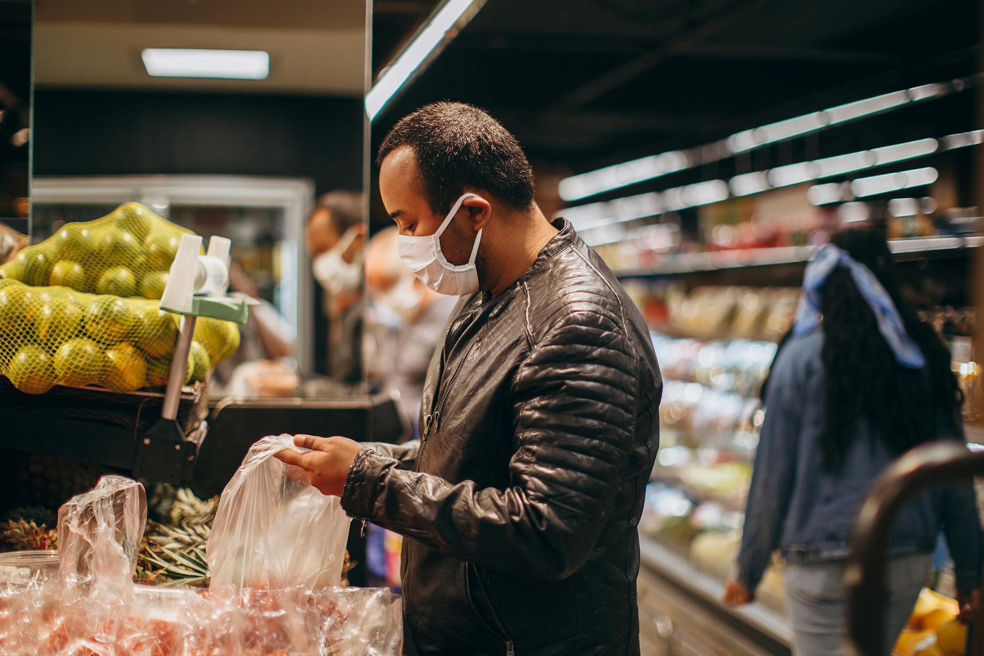 Man Shopping at Supermarket