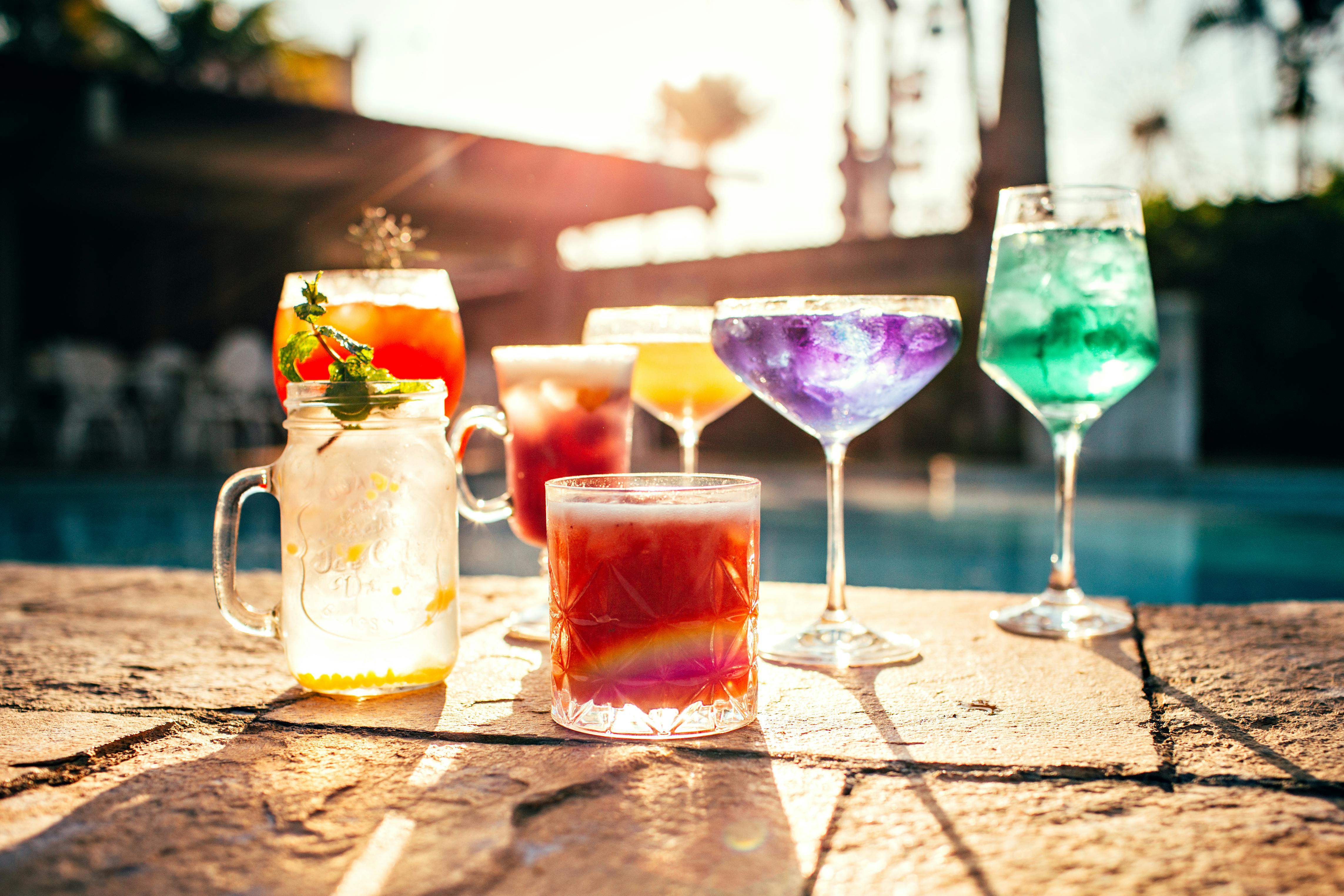 Vibrant Summer Cocktails by the Poolside · Free Stock Photo
