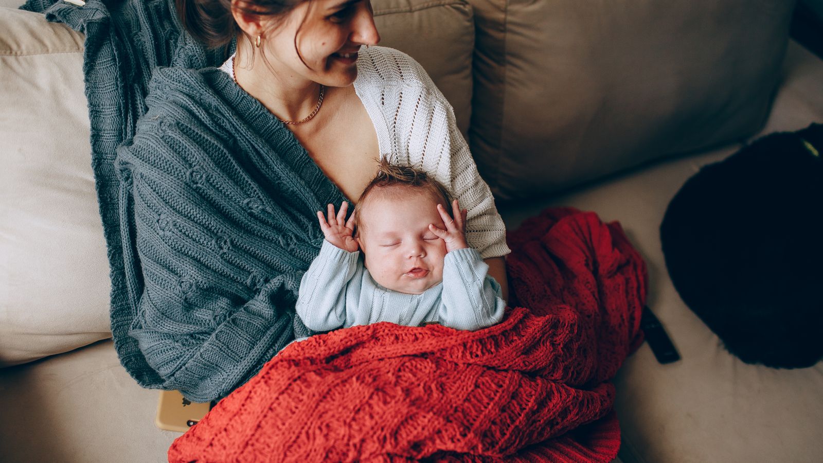 A tender family moment at home