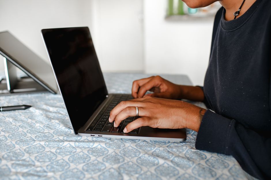 person laptop workflow office
