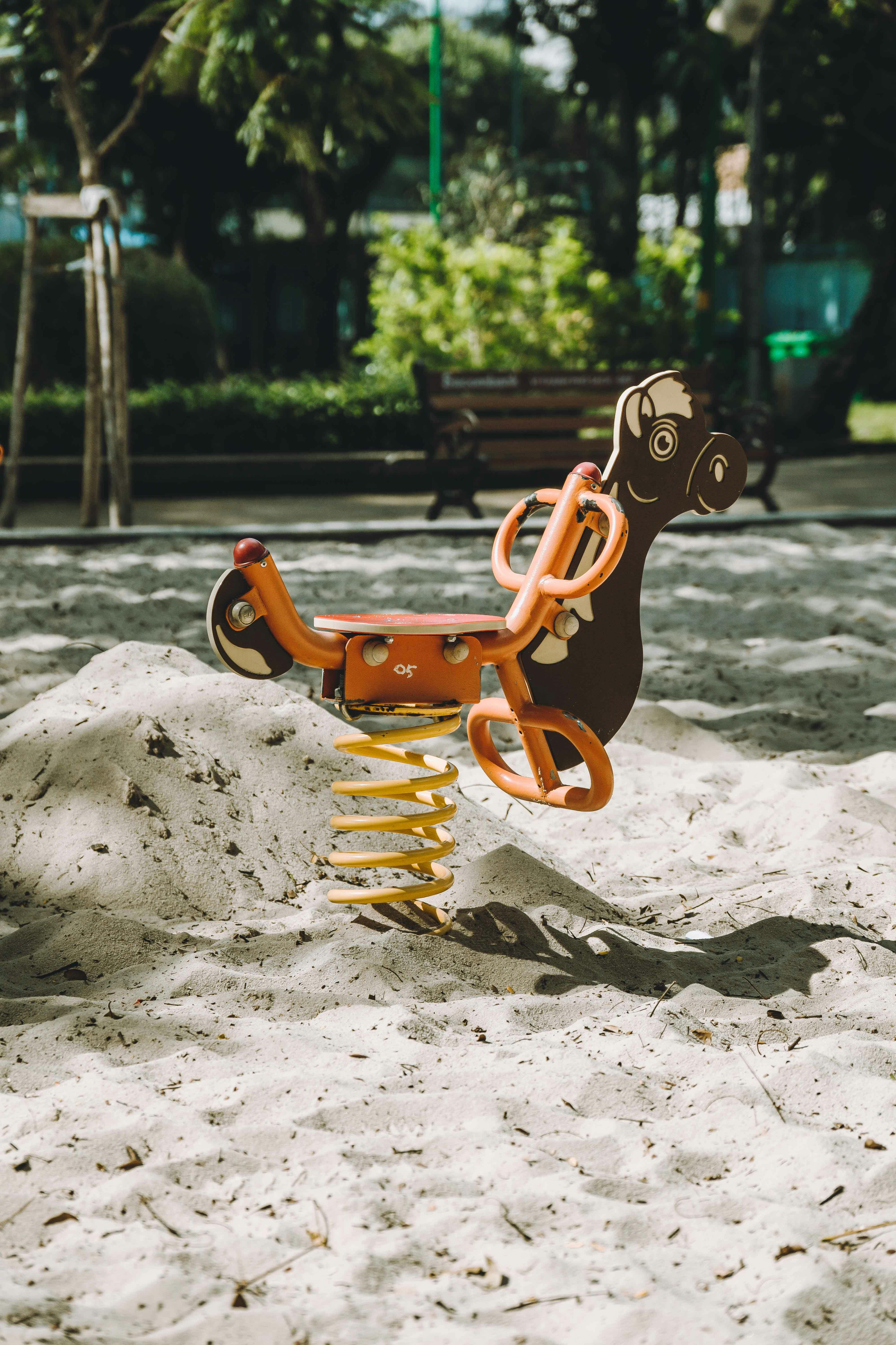 toy on sand at playground