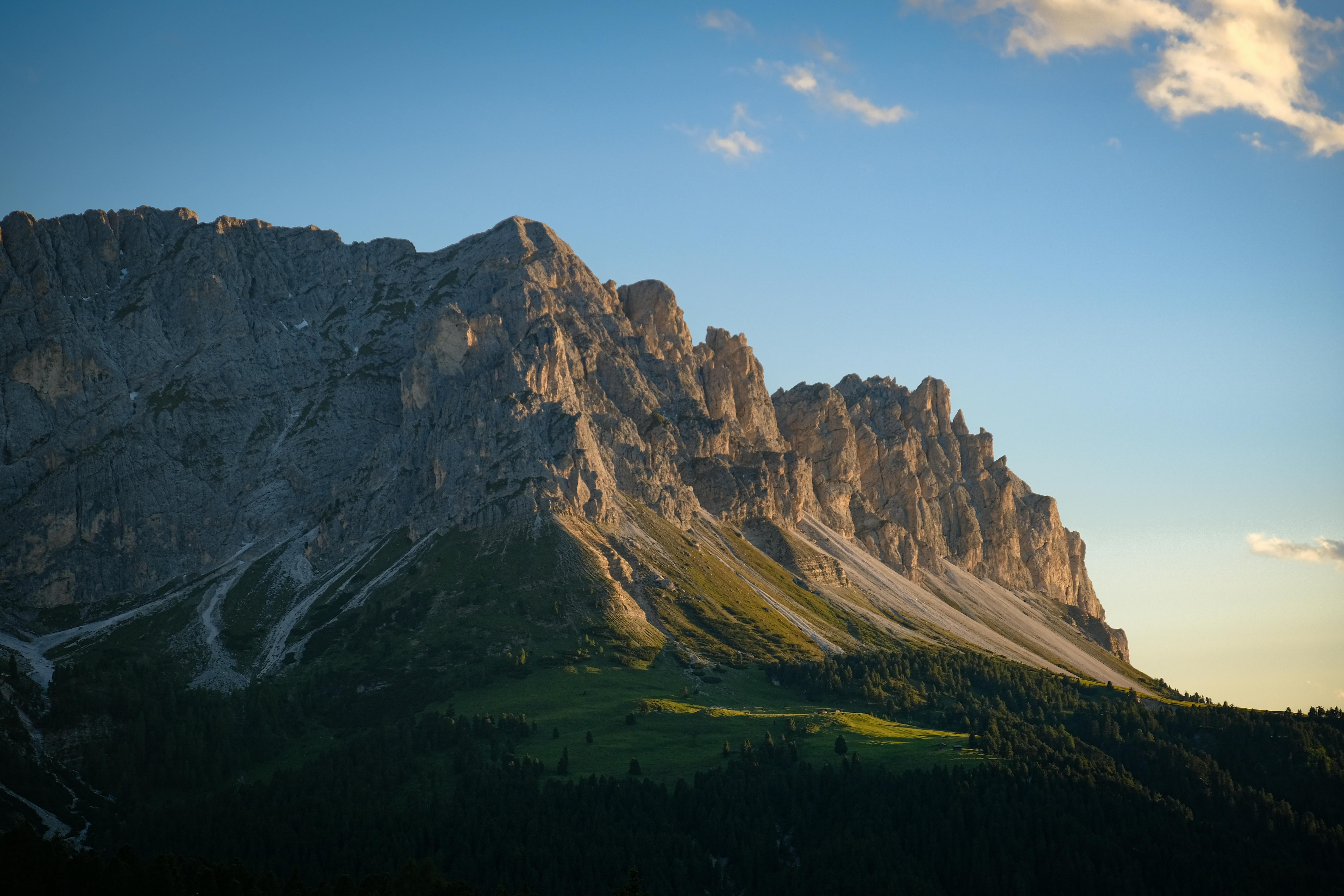 scenic view of a rocky mountain in the dolomites italy