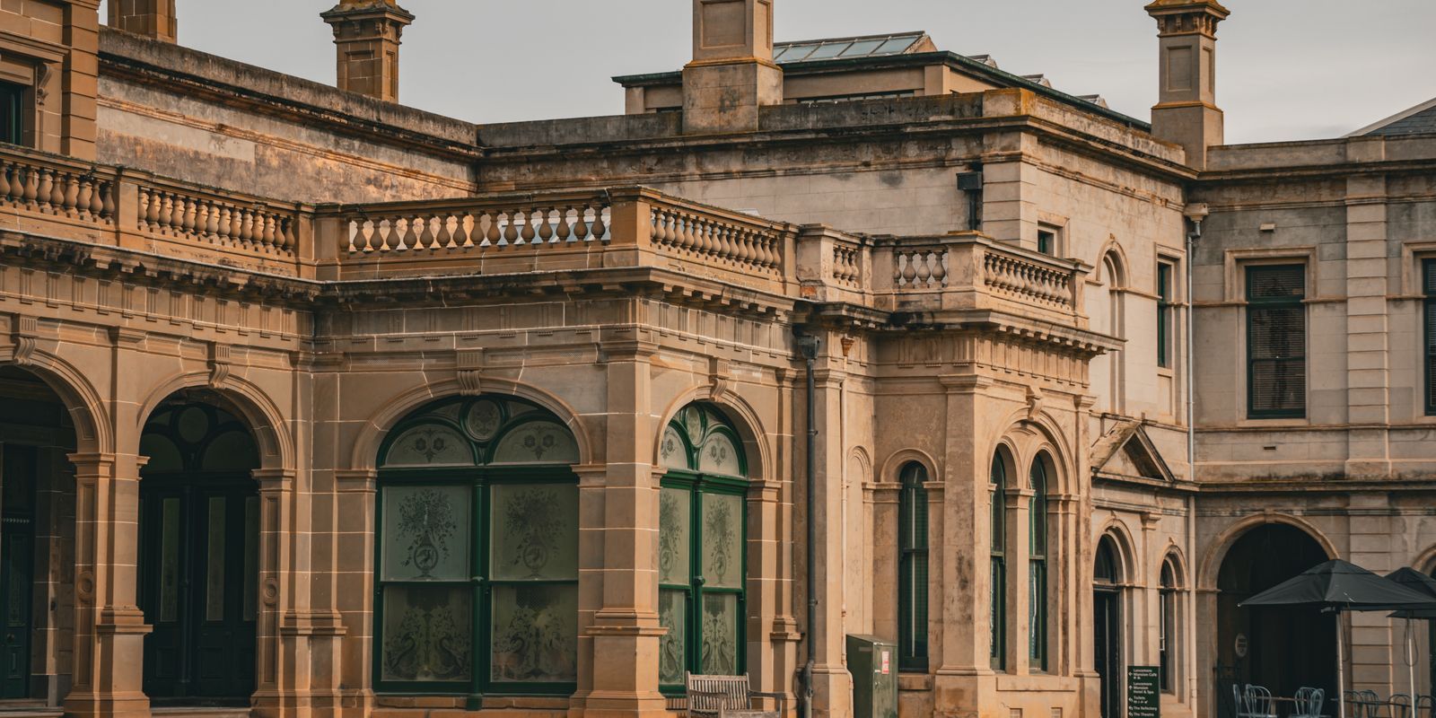 A grand Victorian mansion with intricate historic architecture
