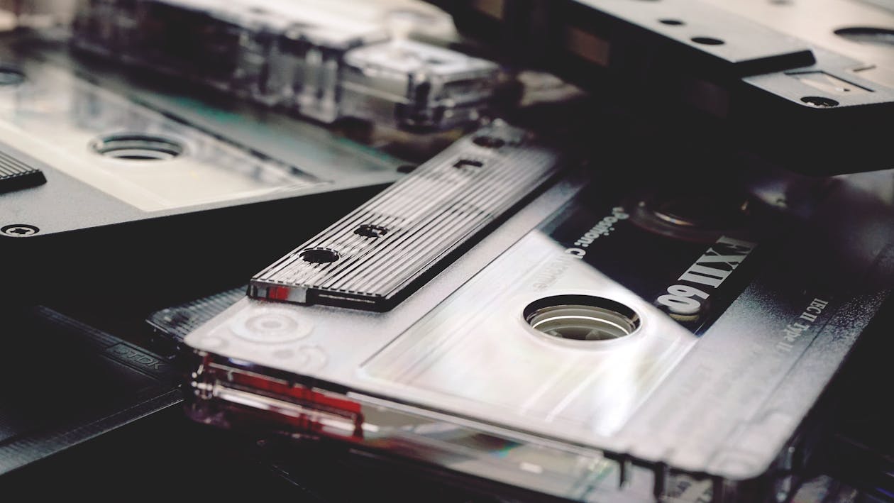 Black Cassette Tape In Close-up Photography