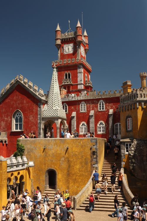 Free Explore the colorful architecture and lively atmosphere of the National Palace of Pena, a UNESCO World Heritage Site in Sintra, Portugal. Stock Photo