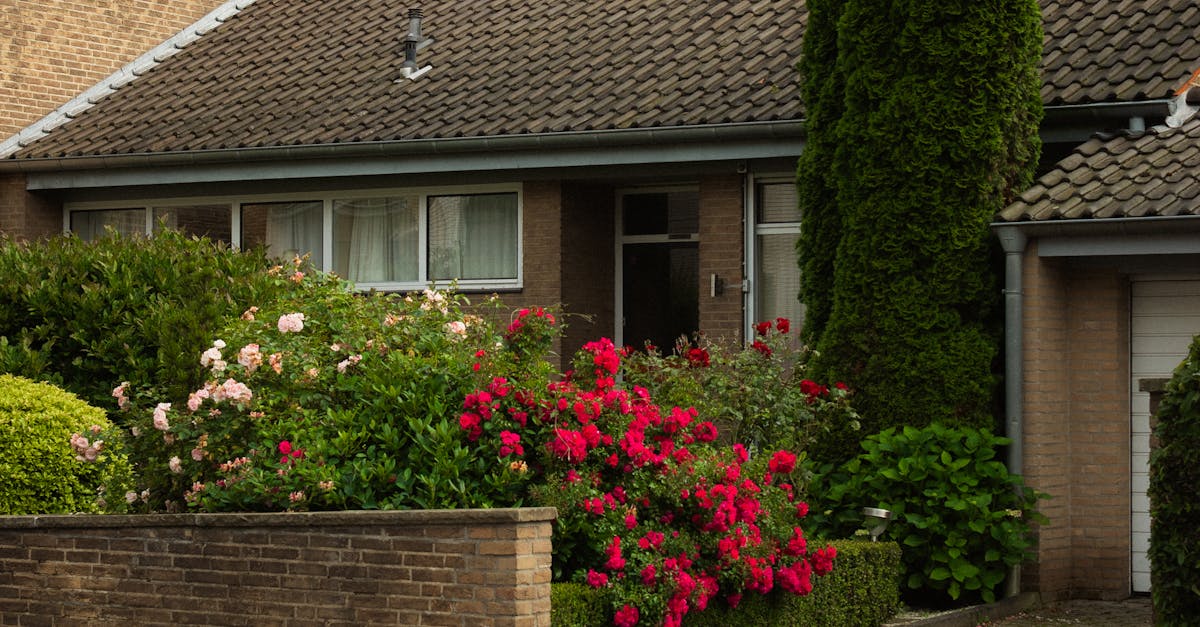 Cozy suburban brick house with vibrant garden and driveway.