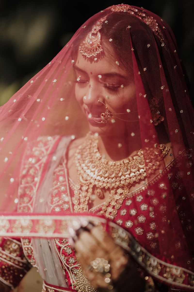Indian wedding bride solo portrait
