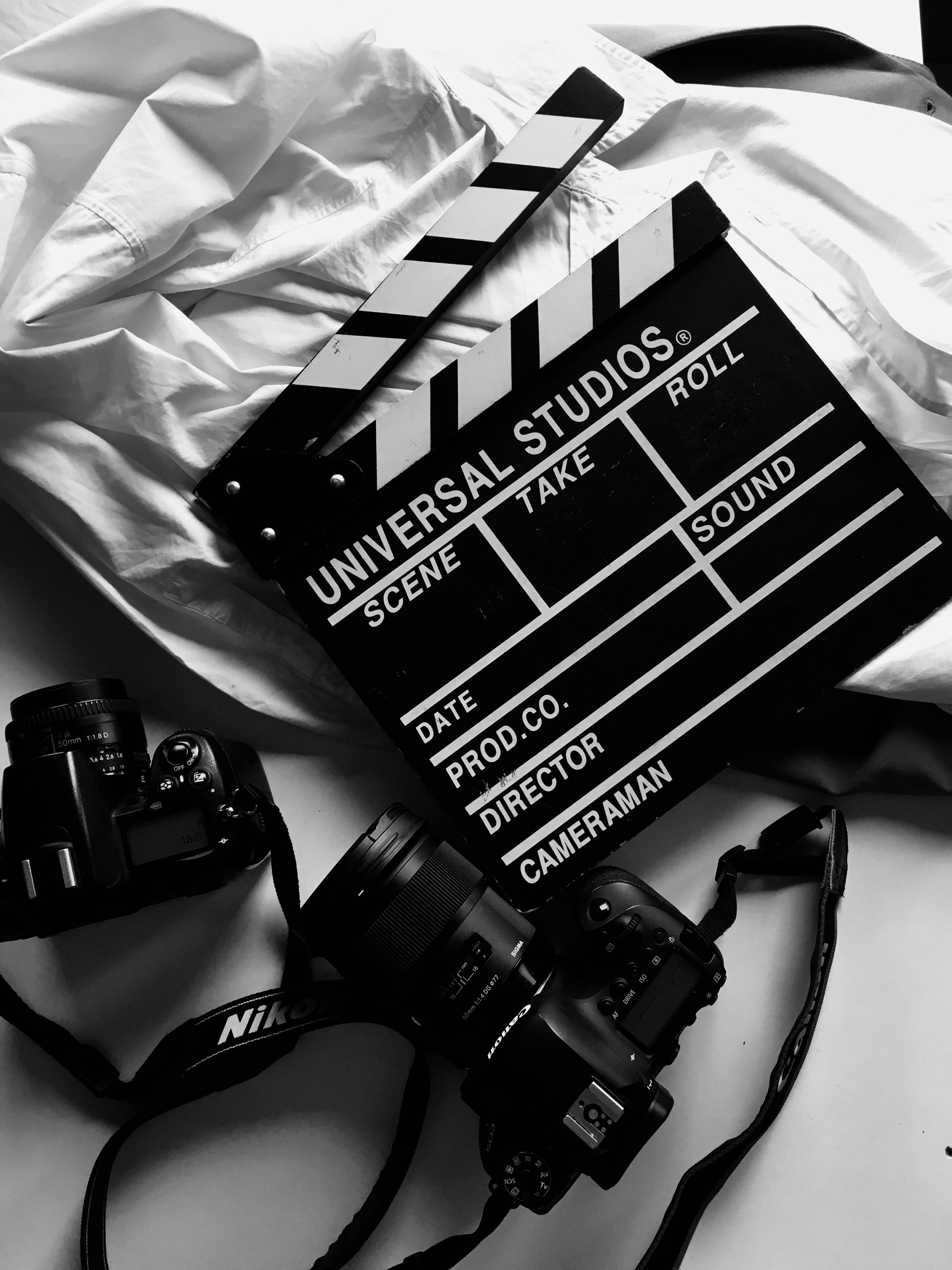 Digital Cameras and Clapboard · Free Stock Photo