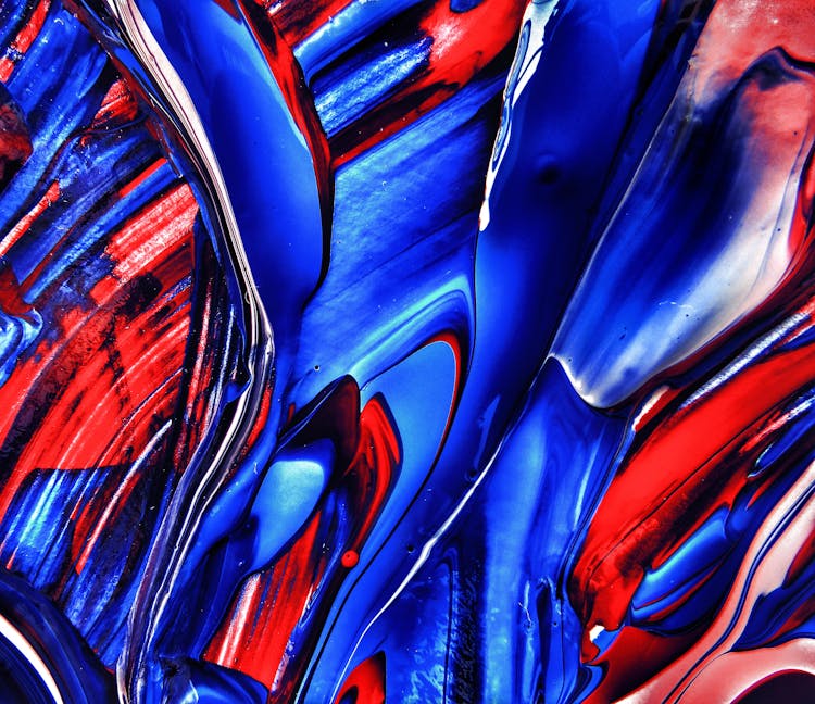 Blue And Red Abstract Painting