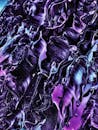 一幅充满活力的紫色色调和动态纹理的抽象表现主义绘画