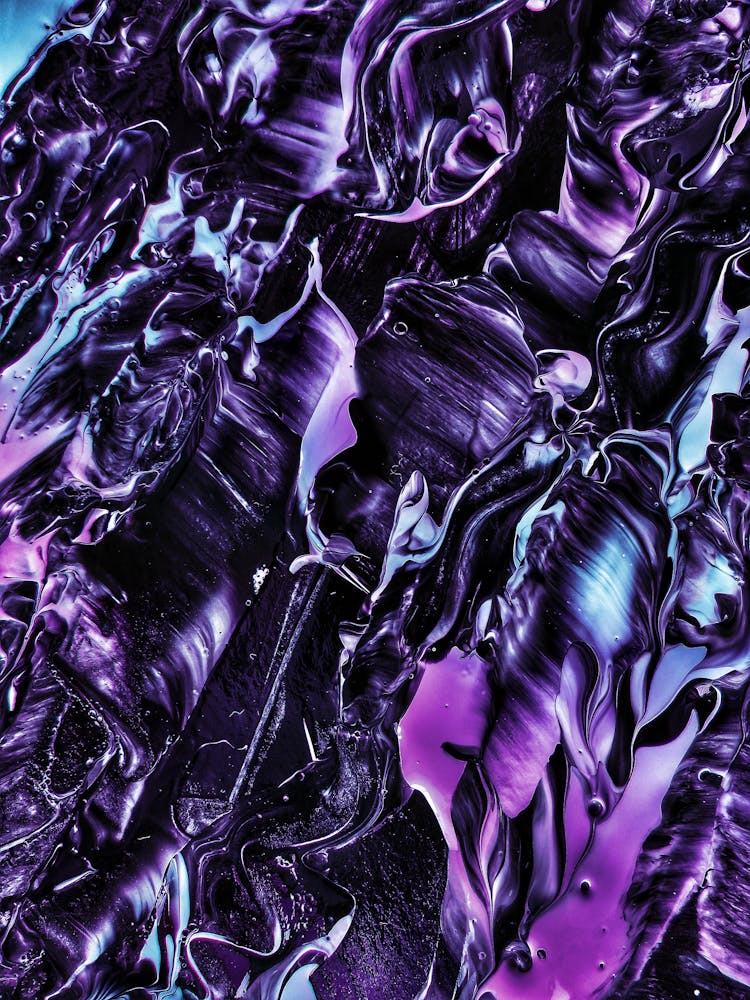 Close-up Photo Of Purple Abstract Painting