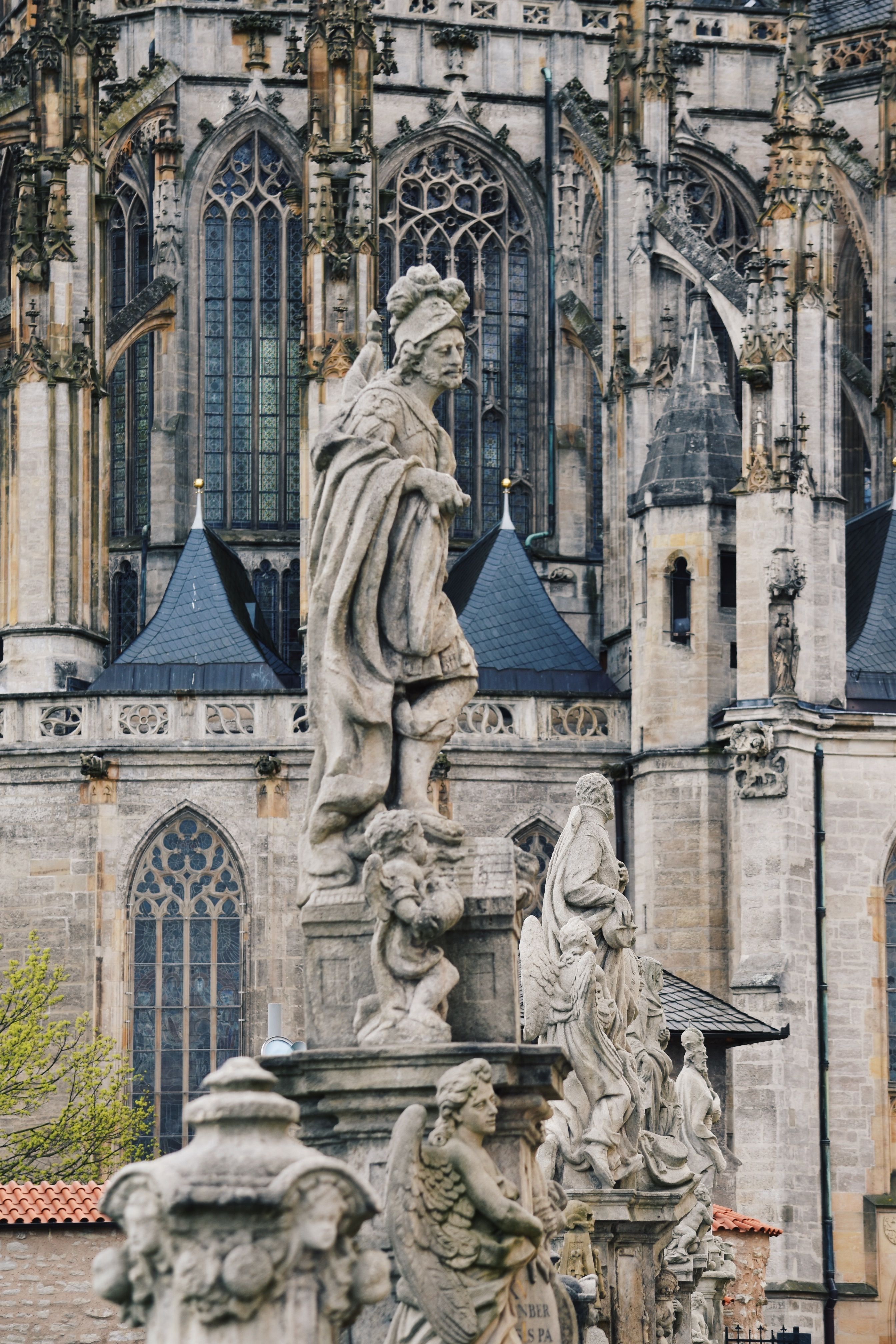 Stunning Gothic Cathedral Facade under Blue Sky · Free Stock Photo