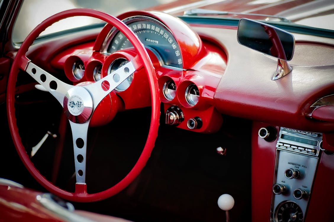 Free Red and Gray Vehicle Interior Stock Photo