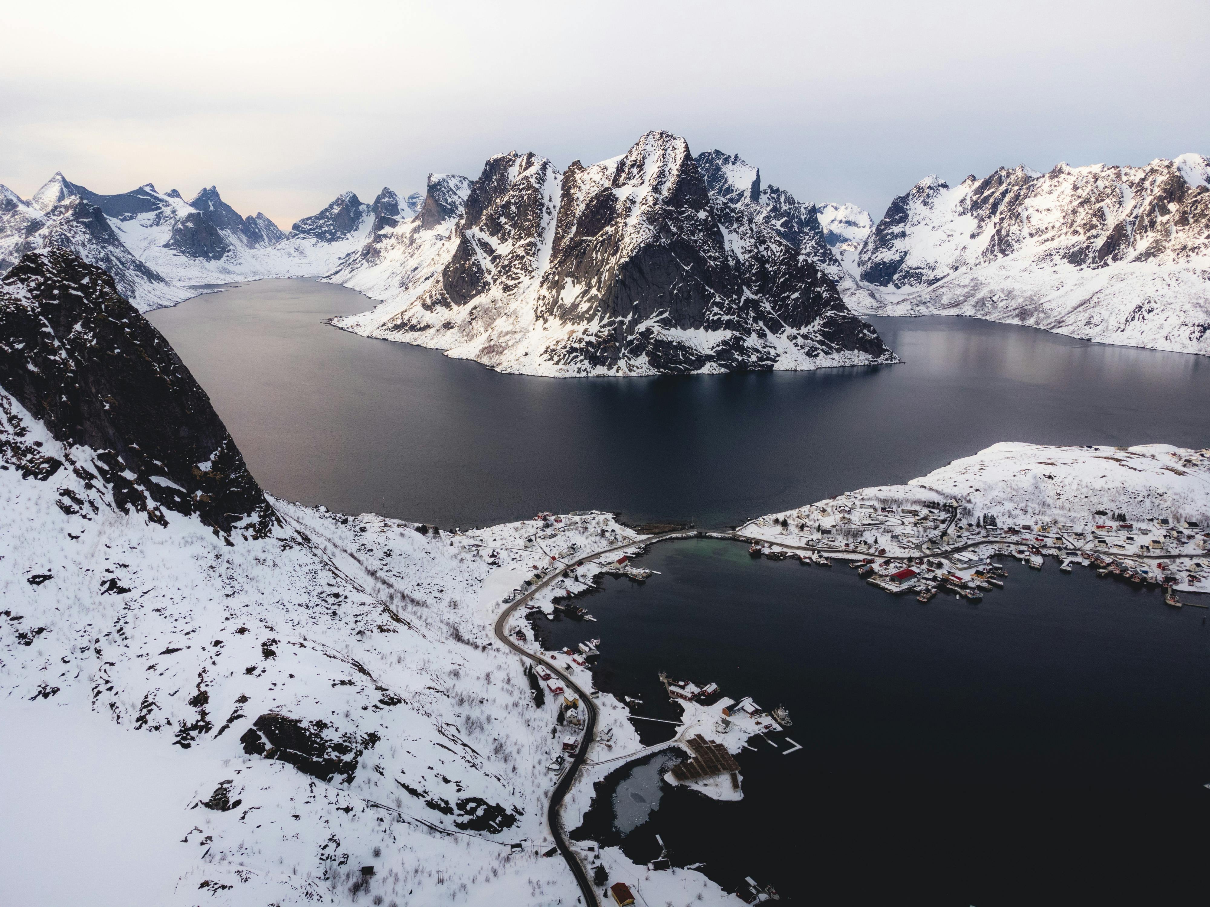 aerial view of the lofoten islands norway