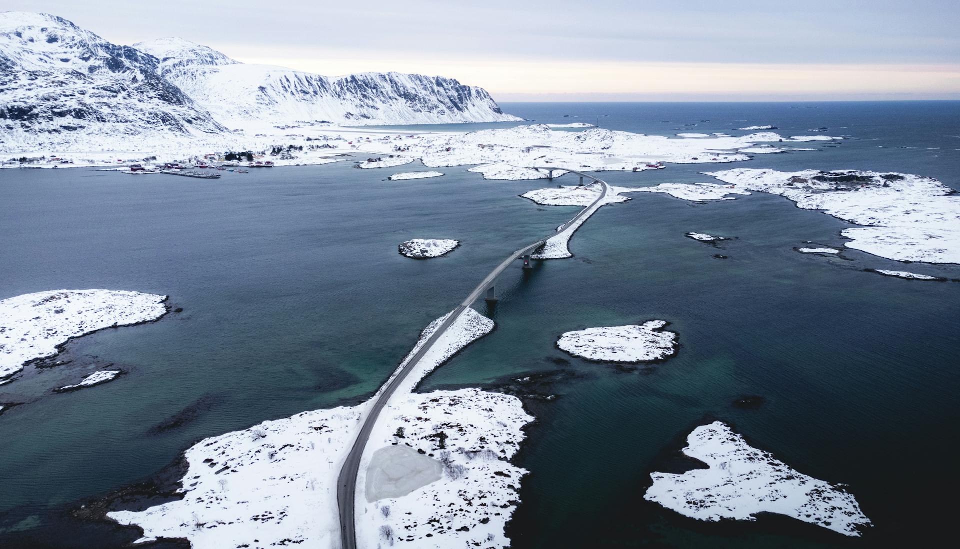 Bridge Crossing the Atlantic Ocean Road in Norway