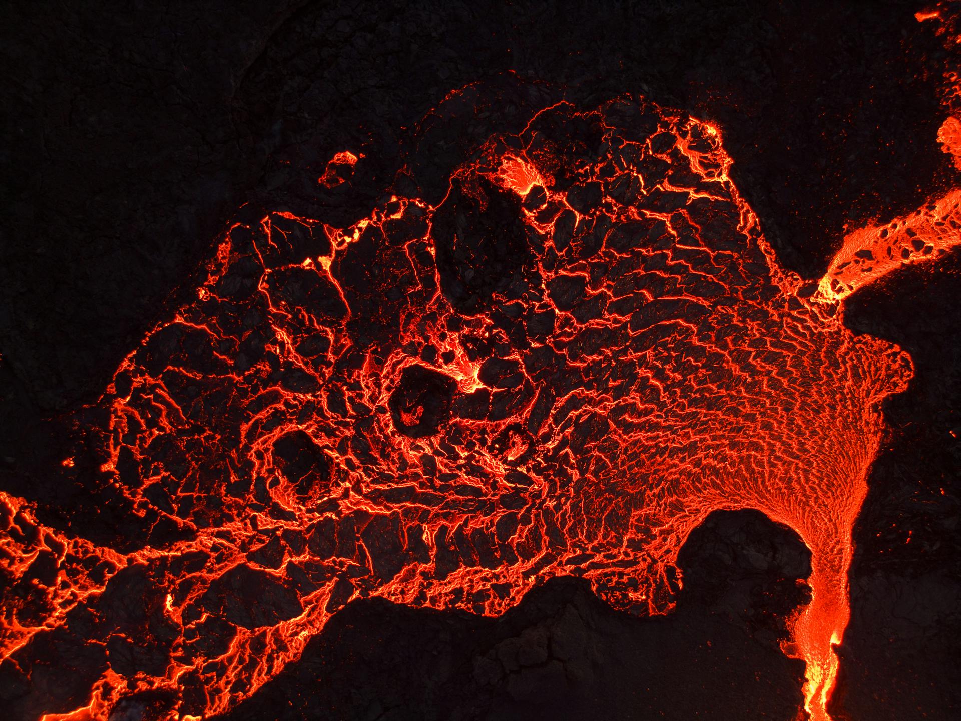 Layers of Lava in a Volcano