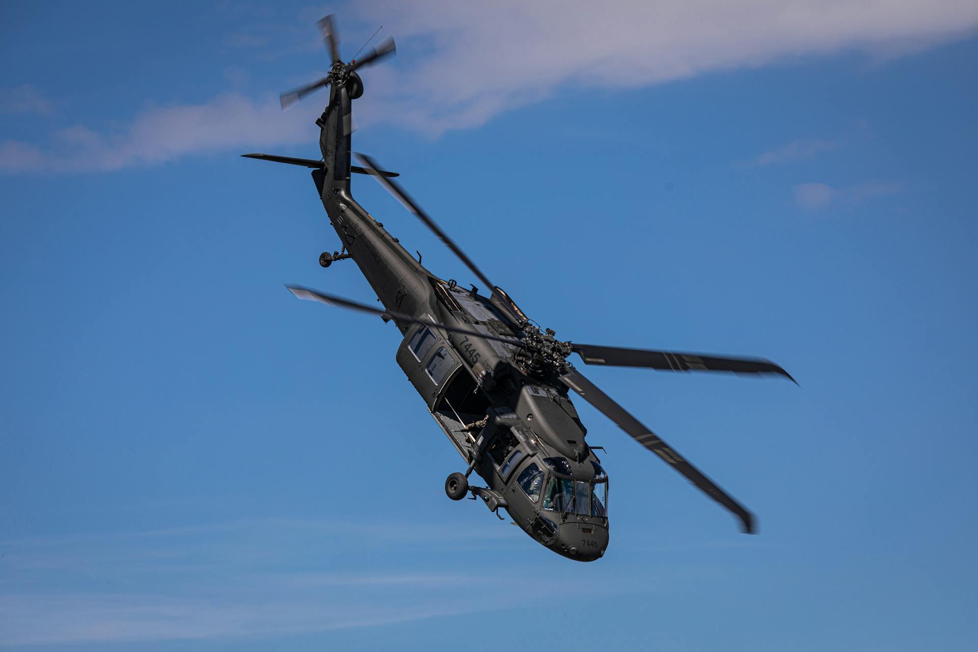 Sikorsky UH-60 Black Hawk Utility Military Helicopter in Flight