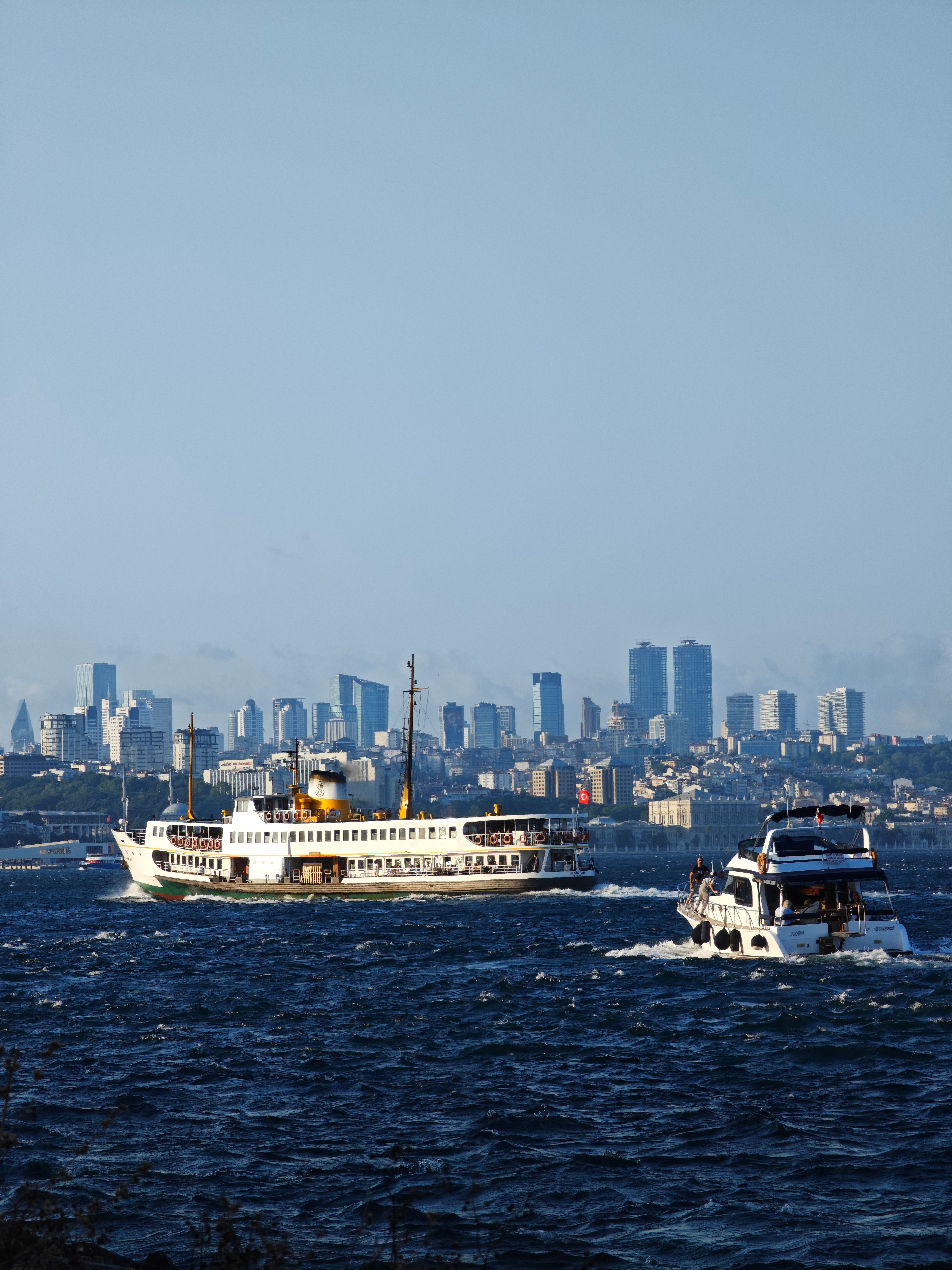Ferry and Motorboat on Sea in Istanbul · Free Stock Photo