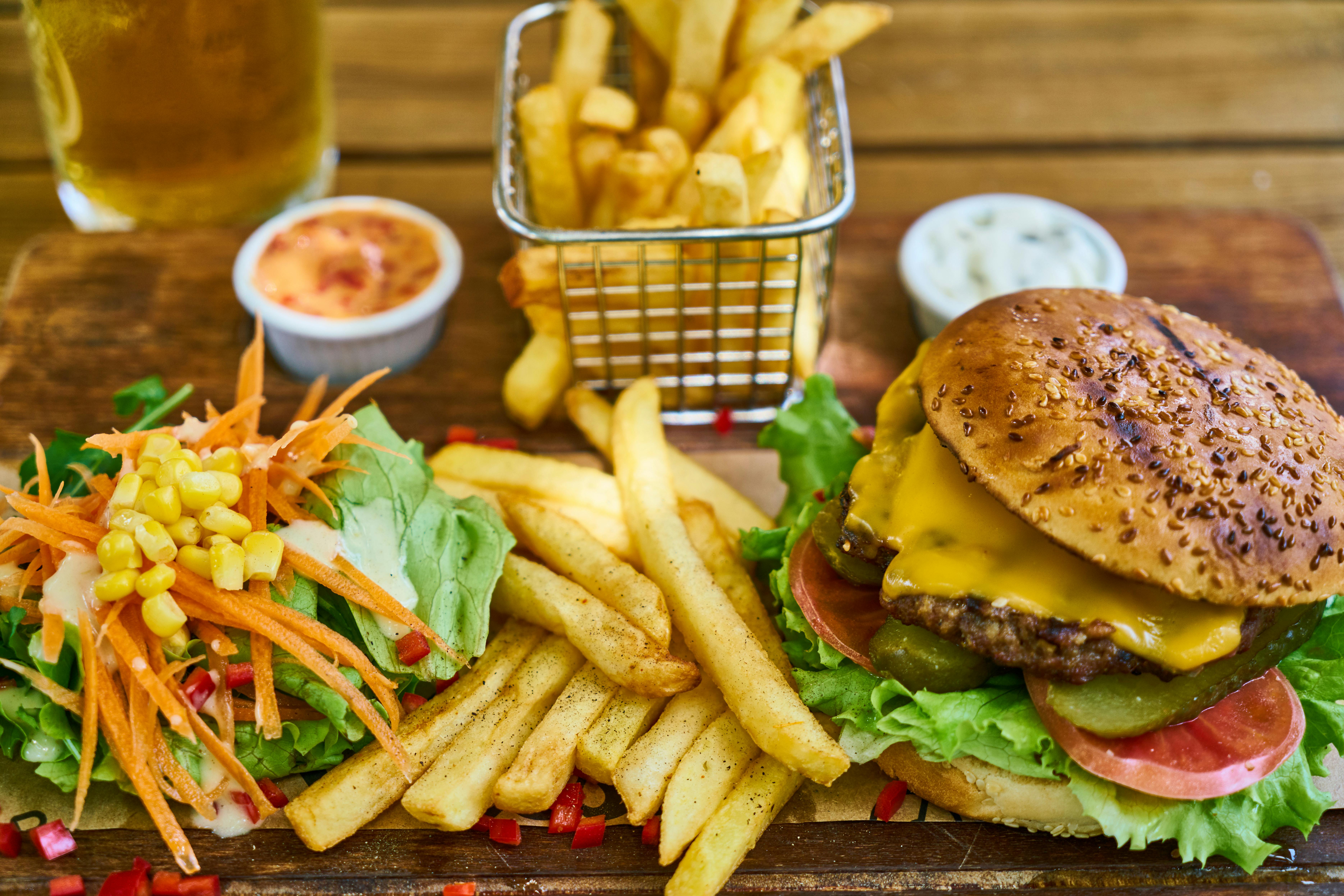 Cheeseburger and Fries · Free Stock Photo
