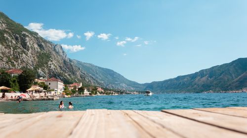 Free Kotor Bay (Montenegro) in the summer  Stock Photo