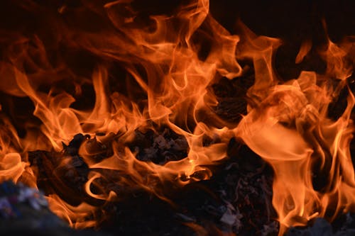 Free Flames In Close-Up View Stock Photo